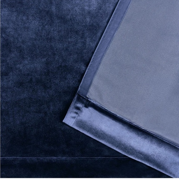 Velvet Heavyweight Light Filtering Grommet Top Curtain Panel Pair - Picture 3 of 6